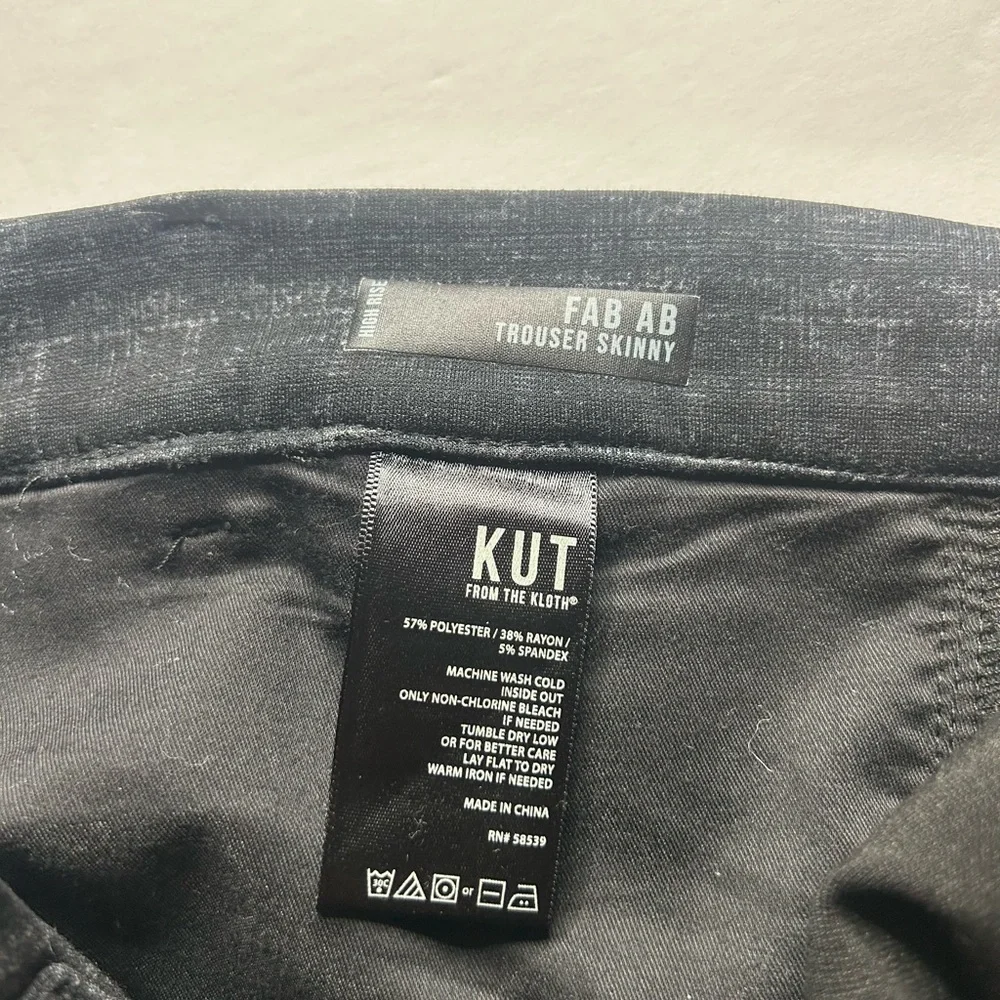 Kut from the Kloth Women’s Fab Ab Black Trouser skinny pants size 16 work wear